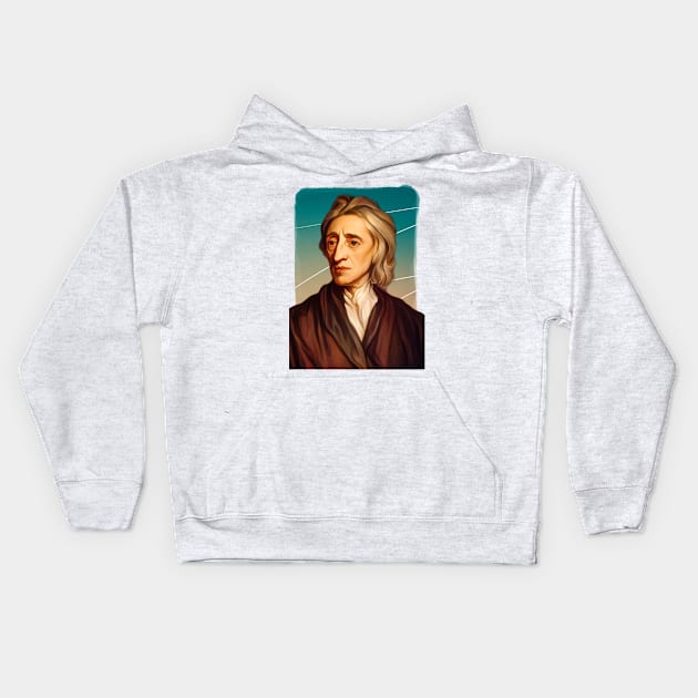 English Philosopher John Locke illustration Kids Hoodie by Litstoy 